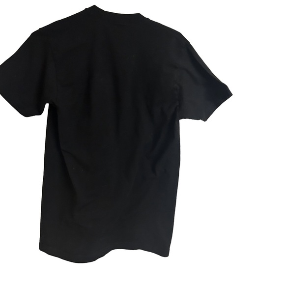 Woman’s Classic Black Tee with Bold White and Green Text Size M - Picture 3 of 5